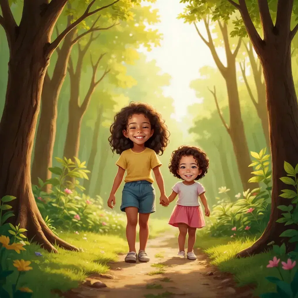 Dahlia et Mya dans la forêt